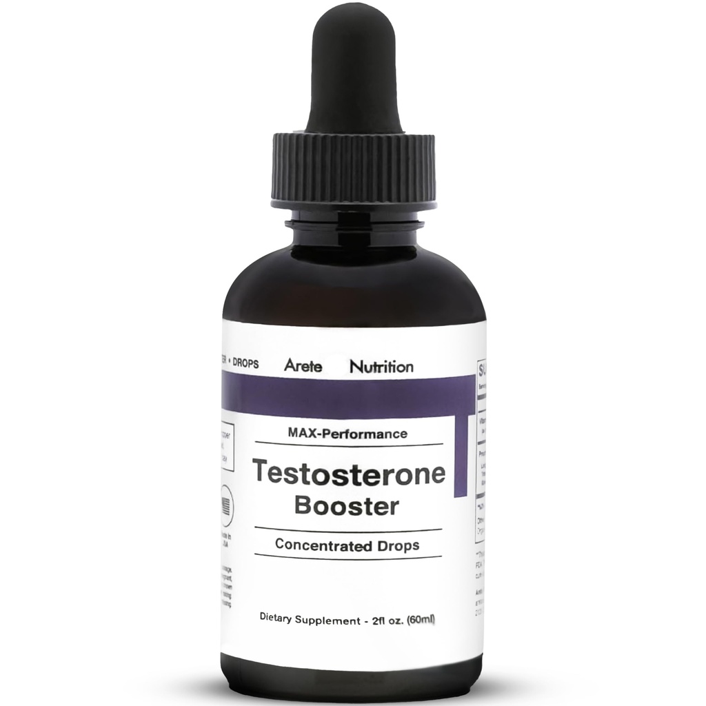 Testosteron Booster - Supliment bărbaţi şi femei cu Tribulus Terrestris şi Tongkat Ali pentru îmbunătăţire, Recuperare musculară & energie - 2 oz flacon lichid