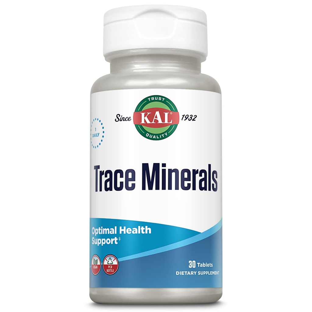Kal Trace Minerale Actisorb Tablets, 30 Count
