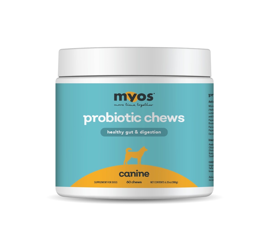 MYOS Probiotic Chew pentru câini - Daily Digestive Support, Promovează sănătate completă curaj, SIDA Digestia, Îmbunătățește absorbție nutrient, susține sănătos Stool - All-in-One Chewable Supplement