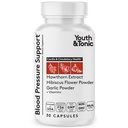 Youth & Tonic Natural de suport al tensiunii arteriale supliment w/Hawthorn Hibiscus & High Potent Diuretic Herbs & Vitamins for Water Retention 