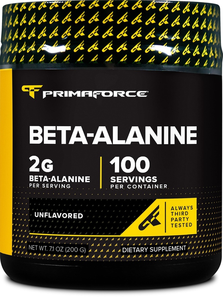 Primaforce Beta Alanine Powder, nearomatizat, 200 Grams - Gluten gratuit, non-GMO Supliment pentru bărbați și femei