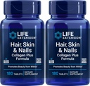 Life Extensie păr, piele & unghii Colagen Plus Formula, 180 comprimate (Pachet de 2)