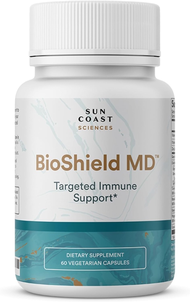 SUN COAST SCIENCES BioShield MD de la Premium Imunity Support with Vitamina C, Vitamina D, Zinc, for Focus, Clarity, Joints Healthy and Muscle Recovery (60 capsule)
