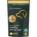 VetriScience Extra Putere Sanatos Piele & Coat Chews, Omega Plus Supliment pentru câini, cu echilibru Omega 3, 6, 9, ulei de pește și Biotina, Skin Health, Coat Creștere și Shine, Duck, 40 Conte