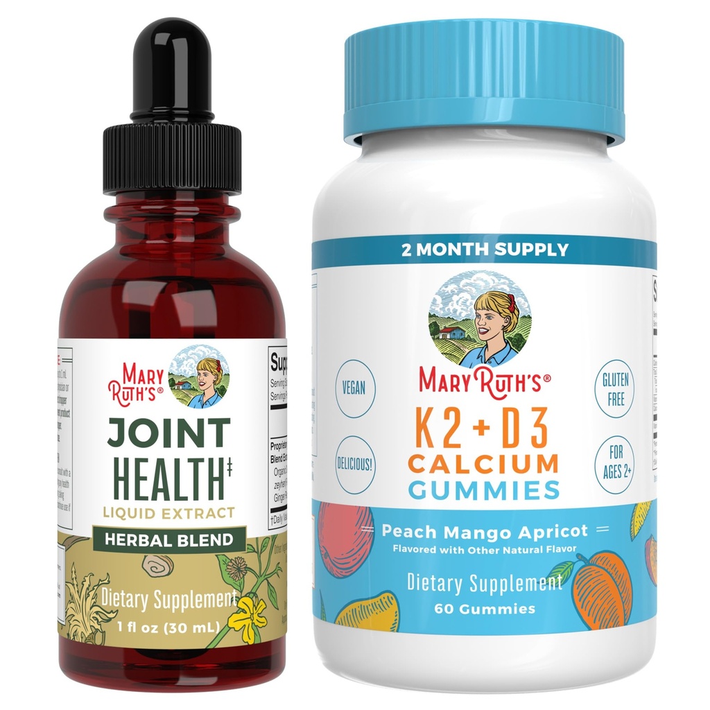 MaryRuth Organics Joint Sanatate lichid picături & vitamina K2+D3 Gummies (Peach Mango și Apricot) 