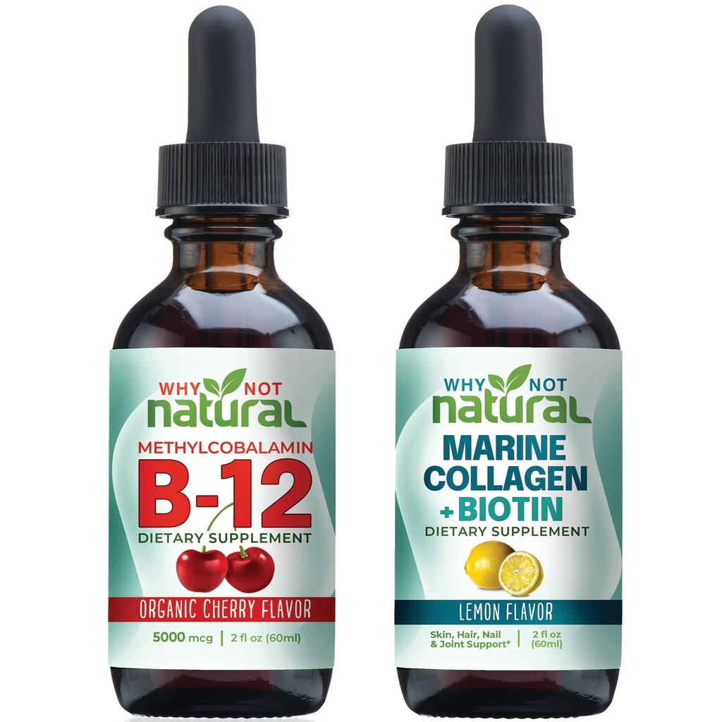De ce nu naturale organice B12 picături și Colagen marin lichid cu Biotin