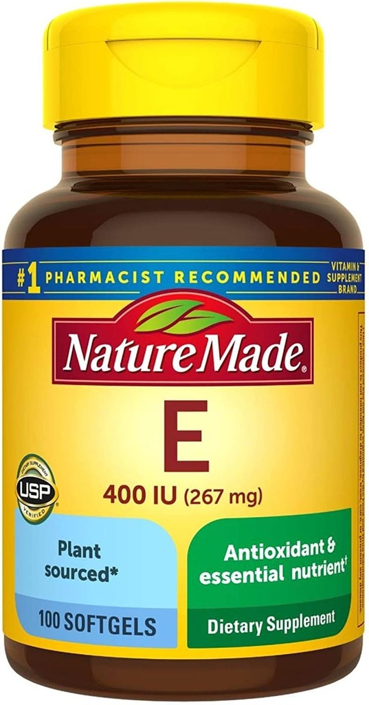 Natural Made Vitamina E 400 I.U. Softgels 100 ea (Pachet de 2)