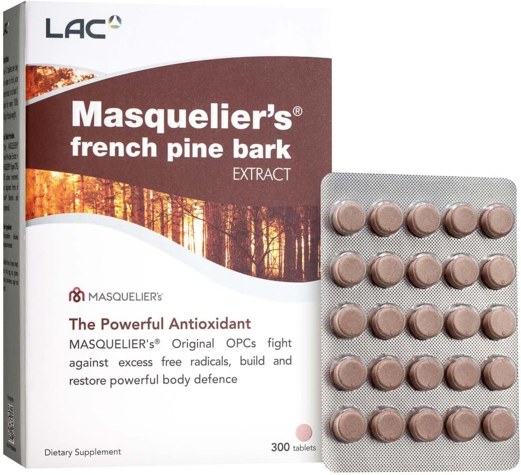 Extract de scoarță de pin franceză LAC Masquelier (300 comprimate)