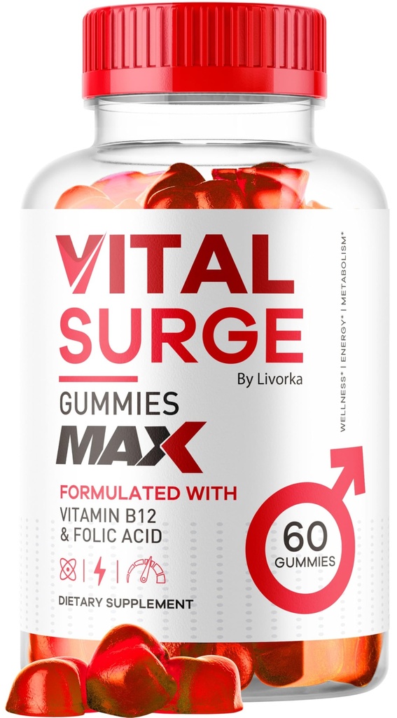 Vital Surge - Vital Surge for Men Gummies, Vital Vita Surge Maximal Form 1050 MG, VitalSurge Supplement Supplement Supplement Gummy Advanced Formula, Premium Vitamin Gomitas (60 Gummies)
