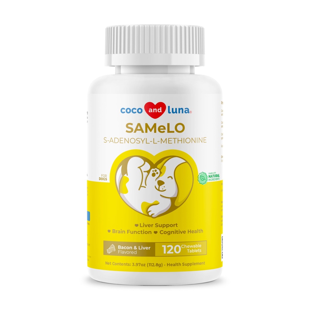 La fel pentru câini - 120 comprimate masticabile - S-Adenosil-L-Metionina, Suplimentul hepatic - Sănătatea creierului, promovează suport cognitiv, suport hepatic (Același comprimat)