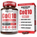 Benevolent Pure CoQ10 200 mg Softgels cu BioPerine® pentru absorbţie maximă, Coenzime Ubichinonă Q10 Supliment pentru Heart Health, Producţia de energie, Asistenţă pentru îmbătrânire sănătoasă şi antioxidant, 100 Softgels