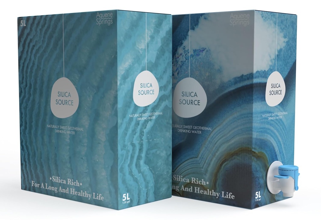Aquene Springs Silicat Source Water, Pure, Siliciu-Rich apă geotermală pentru hidratare zilnică, naturale Filtrate, Deuteriu Depleted, pH 8., Promovează sănătate cardiovasculară, Durere Relief, și Anti-Aging