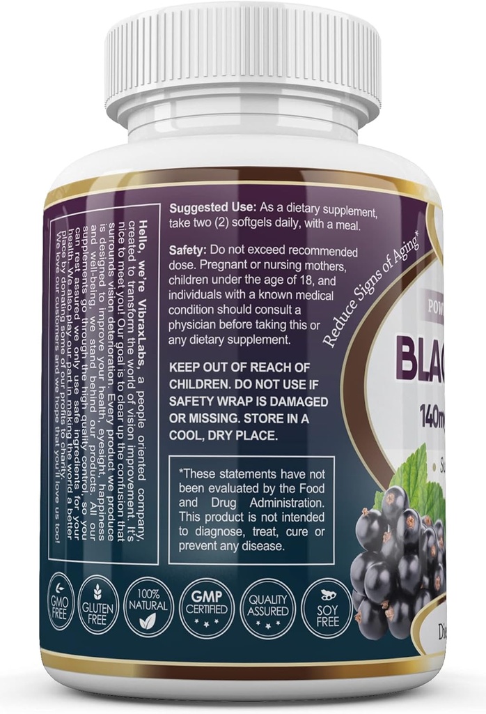 vibraxlabs Black Currant ulei 1000mg - Hoxane gratuit 