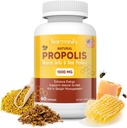 Albină Polen Propolis Royal Jelly Extract cu Carob, Pure Immune Supplement, Gluten-Free, Capsule vegetariene, 1000 mg