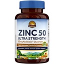 Vitalitown Chelated Zinc 50 mg, Zinc Picolinat & Gluconate, 60 Veggie Capsule, Bine-absorbite, Sistem imunitar, Sanatos Skin & Development, Vegan, NO Gluten, Non-GMO