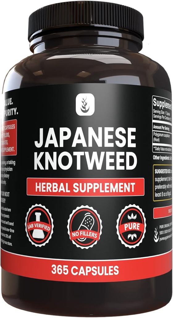 INGREDIENŢI PURIALI INGREDIENŢI japonezi Knotweed, (365 capsule) No Magneziu sau Rice Fillers, întotdeauna pură, Lab verificat