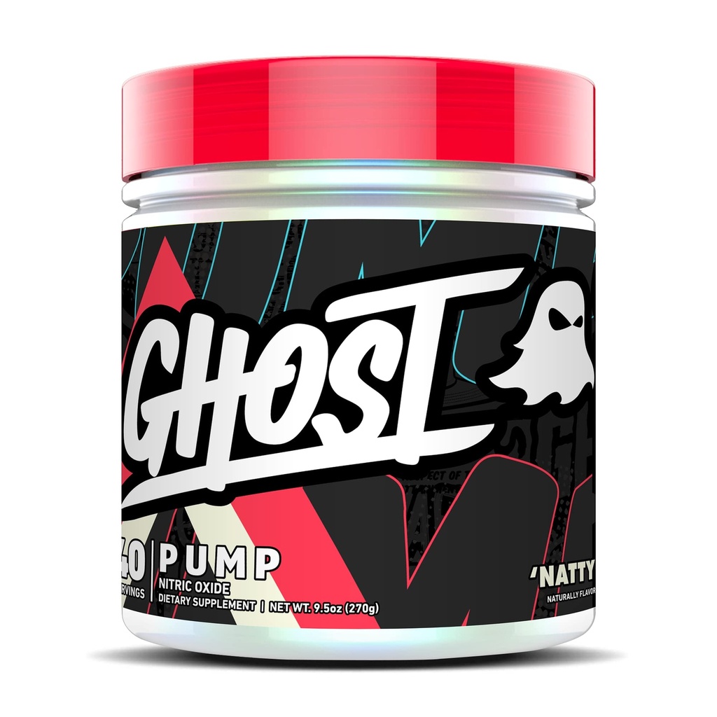 Pudră de oxid azotic de pompă GHOST, Natty - 40 Servings - Suplimente de pre-lucrare fără zahăr și stim - L-Citrullină, Nitrat de arginină și L-glutatie - Soy & Gluten-Free, Vegan