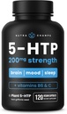 NutraChamps 5-HTP 200mg, 120 capsule Vegan, Pure 5HTP 100mg Plus Co-factori Vitamina B6 & Vitamina C
