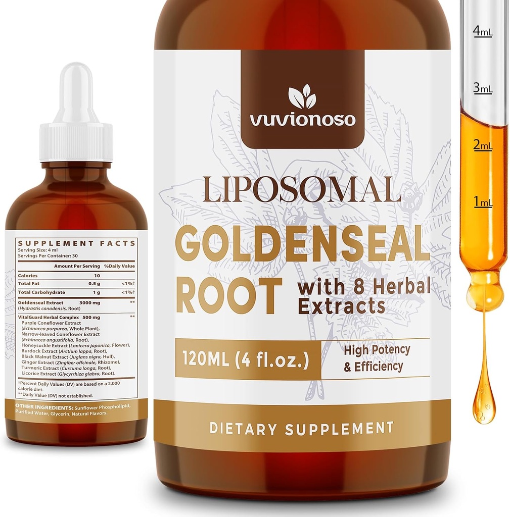 Goldenseal Root Extract 3000mg pentru wellness imune si respiratorii - Absorbare rapida 