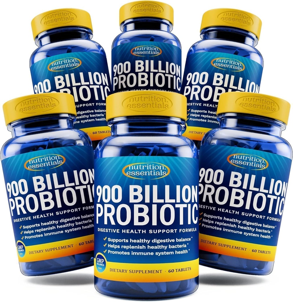Nutritie Essentials Supliment alimentar probiotic + Probiotice pentru femei si barbati cu Enzima Lactase + Suplimentul de suport pentru creier Nootropic