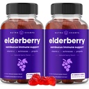 NutraChamps Elderberry Gummies, Sambucus Elderberry Gummies pentru adulți și copii, Vitamina C, Propolis & Echinacea, Max Putere de sprijin imun Gummies, Aroma naturală Berry, 120 Gummies (Pachet de 2)