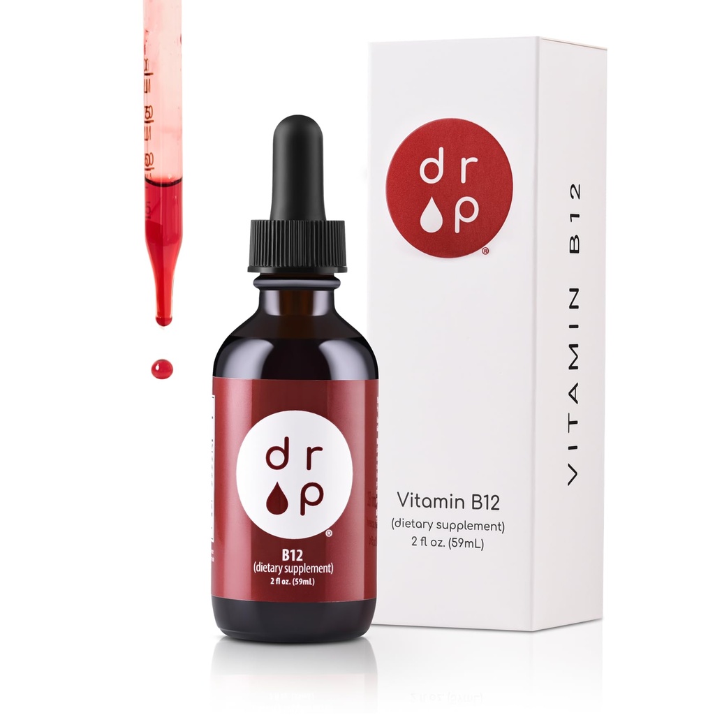 Vitamina B12 2500 mcg 2 oz Picături lichide pentru producerea de energie, Sistem nervos Sănătate - Fără conservanți artificiali, non-GMO, gluten gratuit, Vegan-Prieten