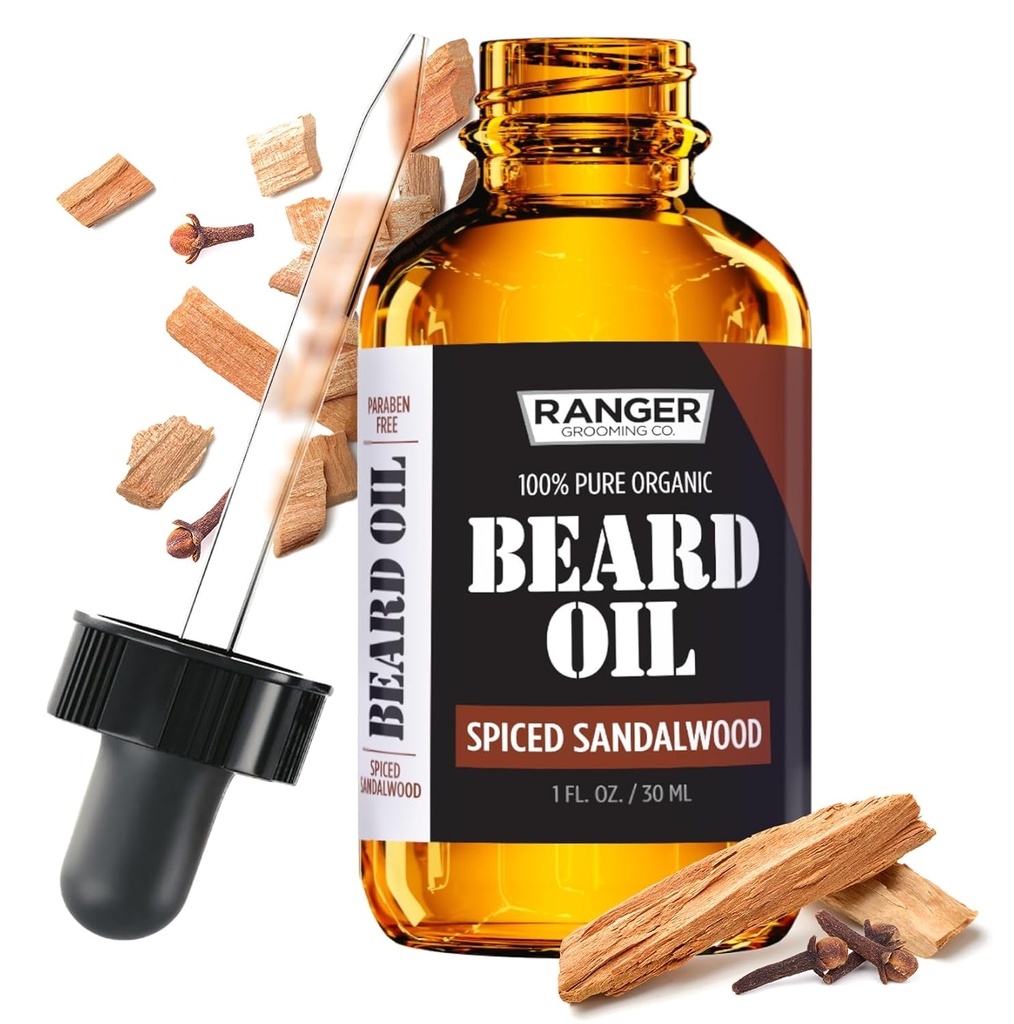 Leven Rose Spiced Sandalwood Barbă ulei și lăsați în balsam de Ranger Grooming Co, 100% Natural pur organic pentru barbii Groomed, mustațe, și Moisturized Skin 1 oz