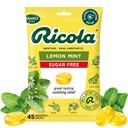 Ricola Sugar Free Lemon Mint Drops, 45 Count, Reîmprospătare Ajutor de la Iritaţii minore ale gâtului, Anestezic Oral
