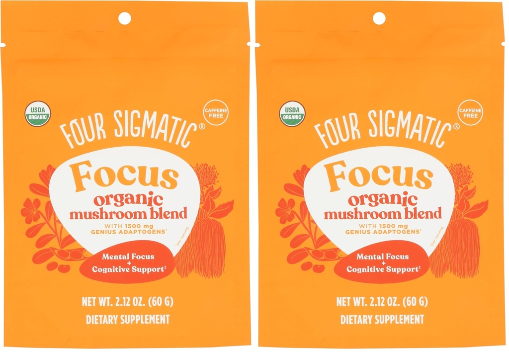 Patru Sigmatic Focus Blend 7 Superfoods Adaptogen Blend Mix cu Lion's Mane, Cordyceps, Rhodiola, Bacopa & Mucuna 