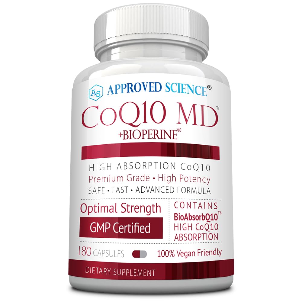 Stiinta aprobata CoQ10 MD - Extra Force 300mg Pure CoQ10 cu Bioperine® pentru absorbtie mai rapida - Suport optim - 3 luni de aprovizionare