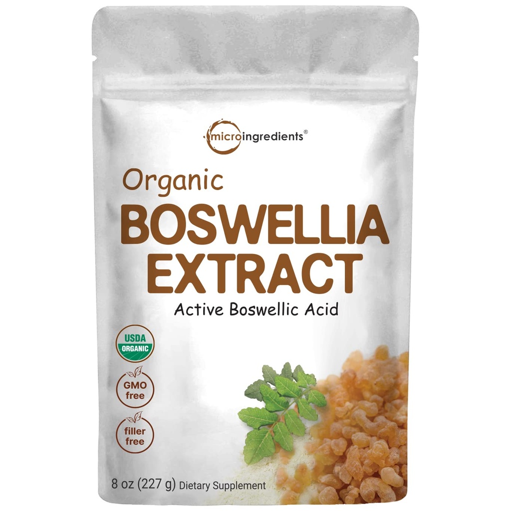 Boswellia organică Serrata Extract pulbere, 8 Ounce, pur Boswellia Supliment cu 65% acid Boswellic, Suporturi Articulații, Genți și Bones Health, Non-GMO, Animale de companie prietenos, India Origine