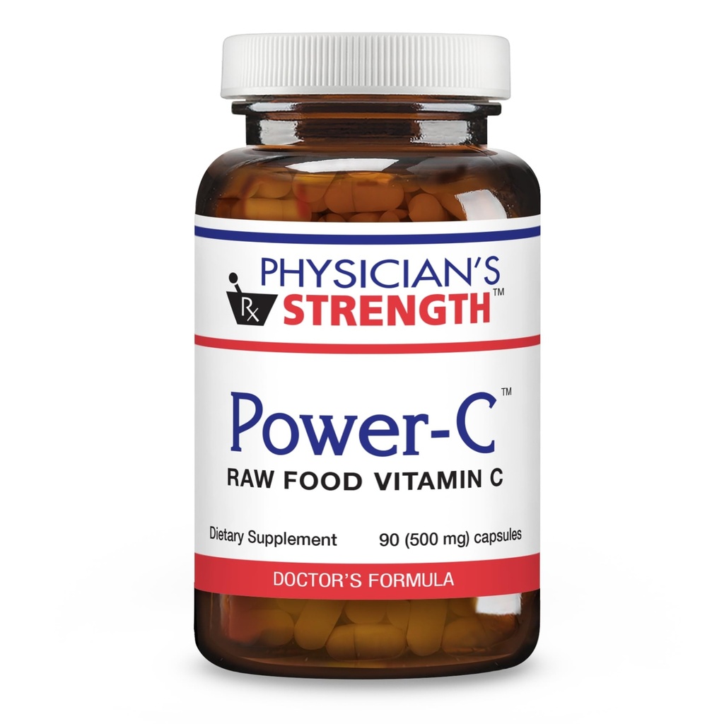 Putere medic-C - 90 capsule - Alimente crude Vitamina C + Flavonoids din Camu Camu, Acerola Cherry, Rhus coriaria & Rose Hip - Kosher - 30 Serviri