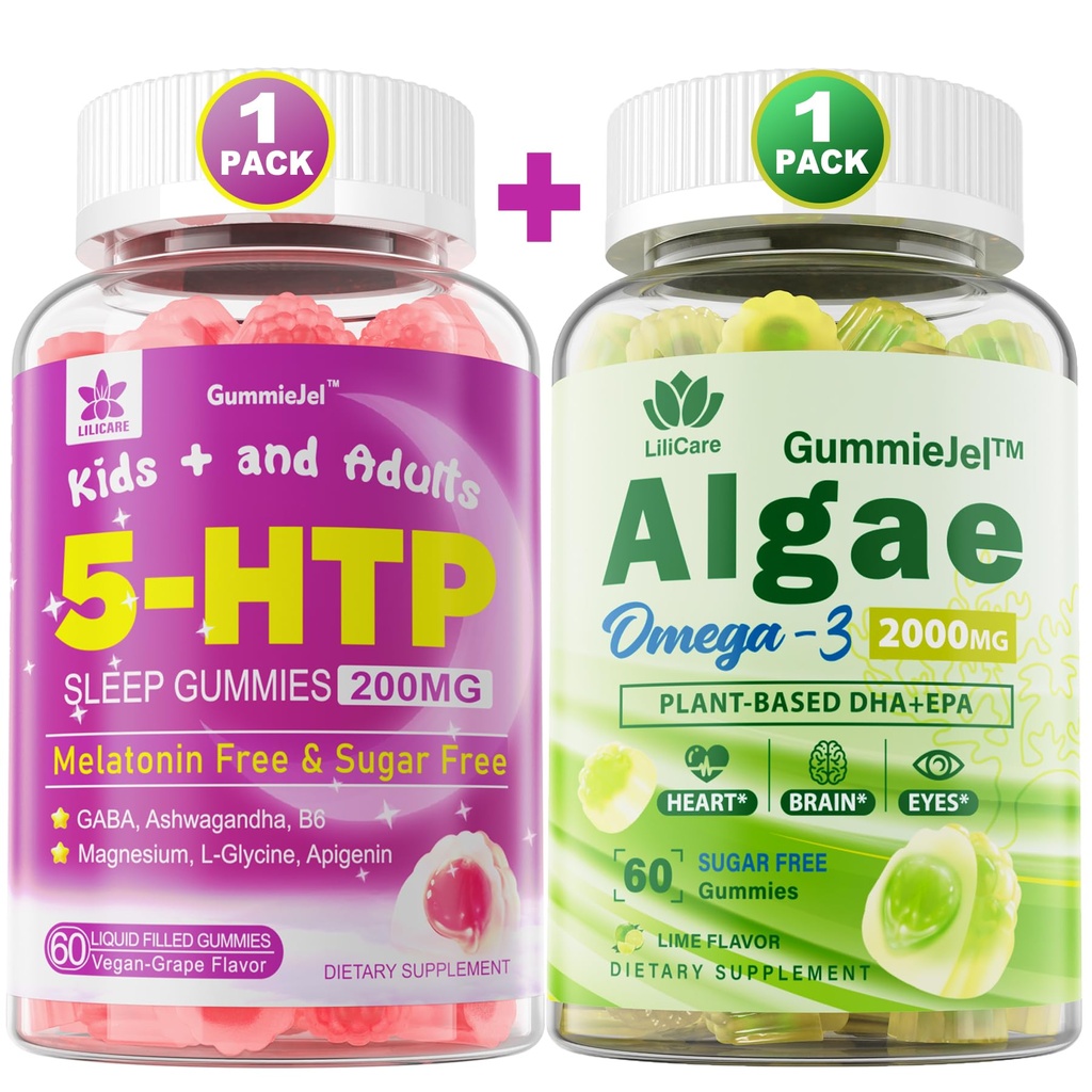 LILICARE Vegan Omega 3 Gume și Gume 5HTP