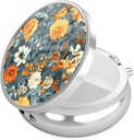 Nipichsha Pill Box, mini caz pilula pentru Purse & Pocket, Cute Travel Medicine Organizator, Portable Medicine Container Holder to Hold Vitamine, Medicamente, Ulei de pește & Supliment, B05-Frumoase Flori