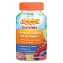 Emmergen-C 750mg Vitamina C Gume pentru adulți, Gume de sprijin imun, Gluten gratuit, Căpșuni, Lemon și aroma de afine - 45 Conte