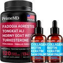 Colagen Biotin lichid (2pk) şi Fadogia Tongkat Ali (1pk) Supliment Bundle - Vitamine potente pentru păr, piele, unghii, inimă, energie, şi suport testosteron - non-GMO, Vegan