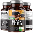 Number One Nutrition N1N Premium Black Seed Oil [Max Force, 1000 mg] 100% Cold-Pressed Nigela Sativa pentru a sprijini Digestion, Immune System și Confort comun și mobilitate, 120 Capsuri