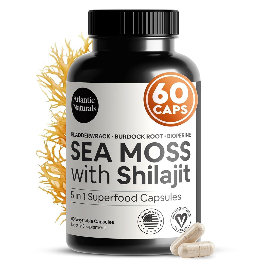 Atlantic Naturals Sea Moss și Shilajit Capsules 