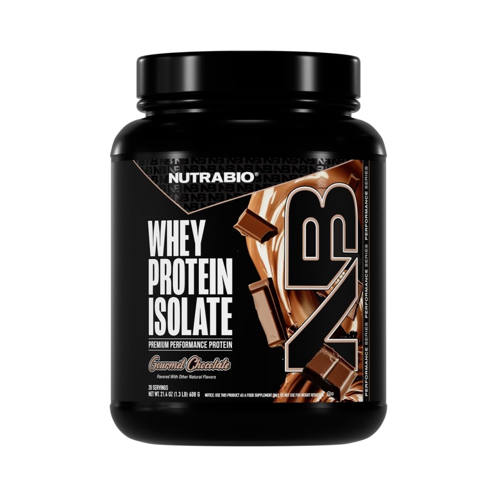 NutraBio 100% Whey Proteine Izolate Pulbere de proteine, 25g Proteina cu profil complet de aminoacizi, non-GMO, Soy & Gluten Free, carbohidrat scăzut, Calorie Whey Praf de proteine, Gourmet Ciocolata, 2 Lbs