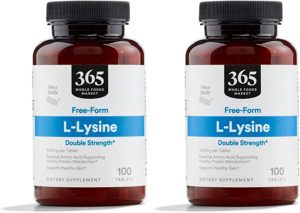 Întreaga piaţă de alimente, L-Lysine Dublu Putere, 100 ct (Pachet de 2)