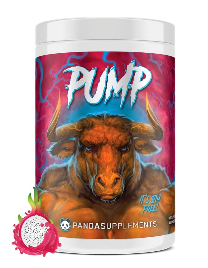 Subteran Bio Labs Panda Supps Pump, Pre-Workout, No-Clump Formula w/10G L-Citrulline Malate, Alpha GPC, Lions Mane, CognatiQTM, VasoDrive-AP® 40 Scoops (Rainbow Dragonfruit)