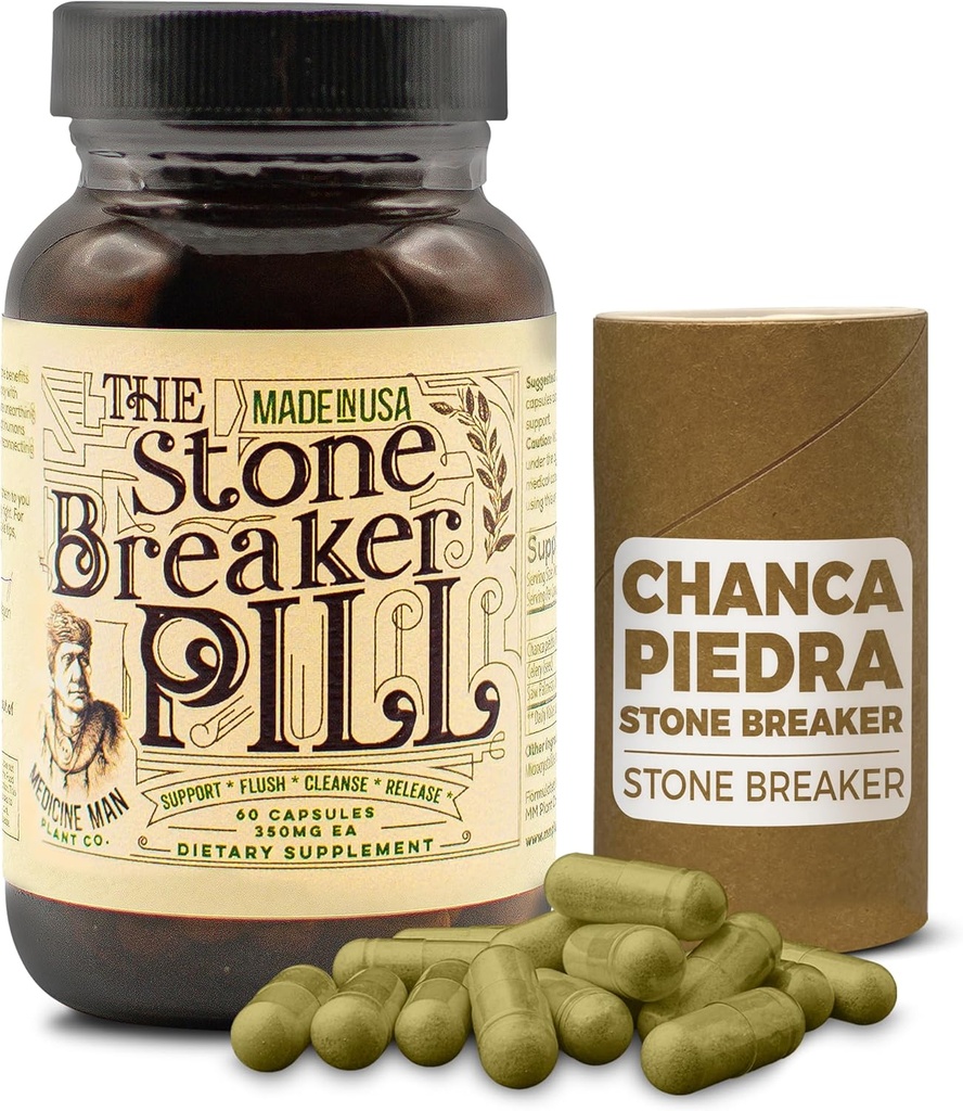 Stone Breaker Pill 60 Capsule - Gallbladder şi rinichi Suplimente cu Chanca Piedra, Seminte de telina, şi Saw Palmetto - Herbal şi Organic Gallbladder şi rinichi Piatra Breaker pentru pietre renale