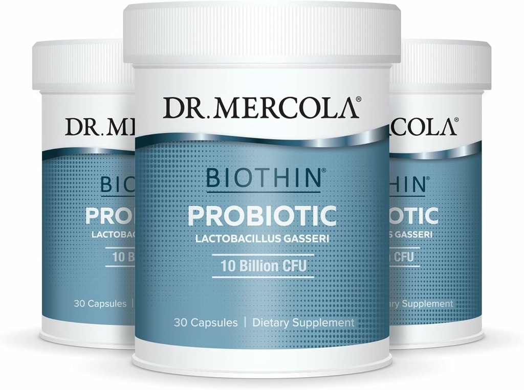 Dr. Mercola Biothin Probiotic - Digestive Health Supplement - Sprijină Metabolism sănătos - OMG-free, Gluten-Free & Soy-Free - 90 capsule cu eliberare întârziată (90 Servings)