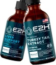 E2H: Suplimentul de suport pentru ficat și Turcia Tail Mushroom Extract de Vegan, Non-GMO - 2 Fl Oz Each (4 Fl Oz Total) - Bundle