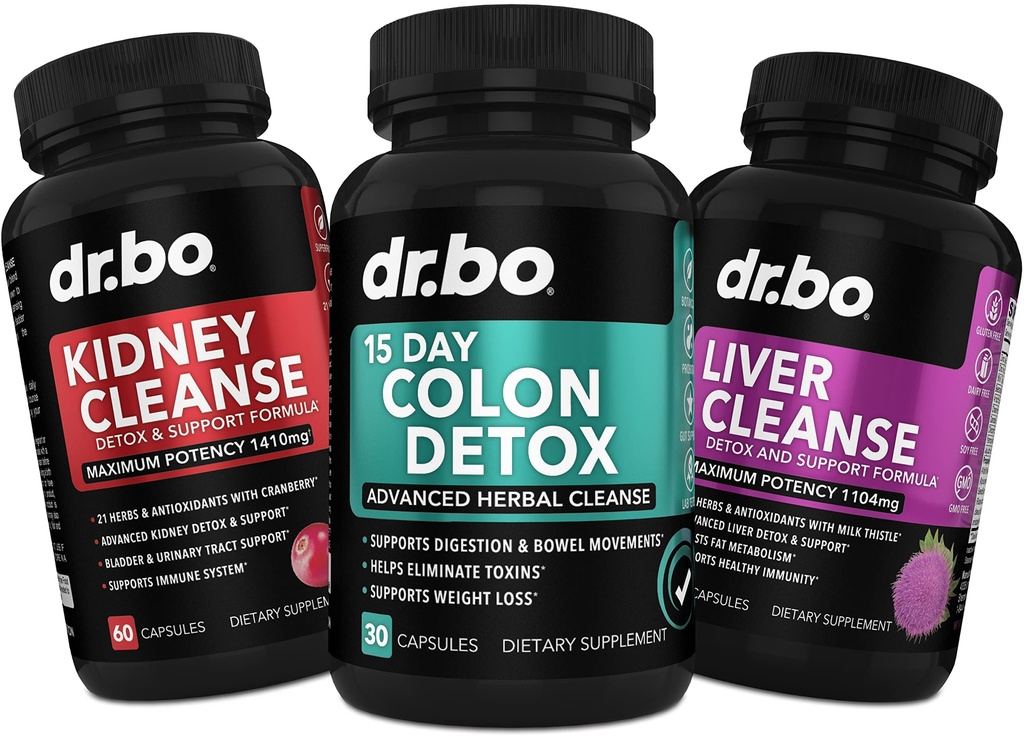 Colon, rinichi și ficat Curățare supliment de suport de detoxifiere - 15 zile Pastile de curăţare intestinală & Probiotice pentru balonare & zil constipație Relief - Ajutor pentru controlul vezicii urinare, tract urinar & vezica biliară Sănătate