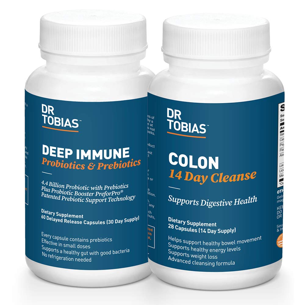 Dr. Tobias Digestive Kickstarter Bundle cu Colon 14 Day Cleanse & Deep Immune Probiotics & Prebiotice
