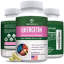 TRUTHENTICS Querbetin cu Bromelain şi zinc 1050 mg - Premium Zinc Querbetin Suplimente pentru suport imun, respirator şi sezonier - non-GMO, Gluten gratuit - 60 Veggie Capsule