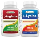 Cele mai bune naturale L-Arginină 500 mg & L-Lysine 500 mg