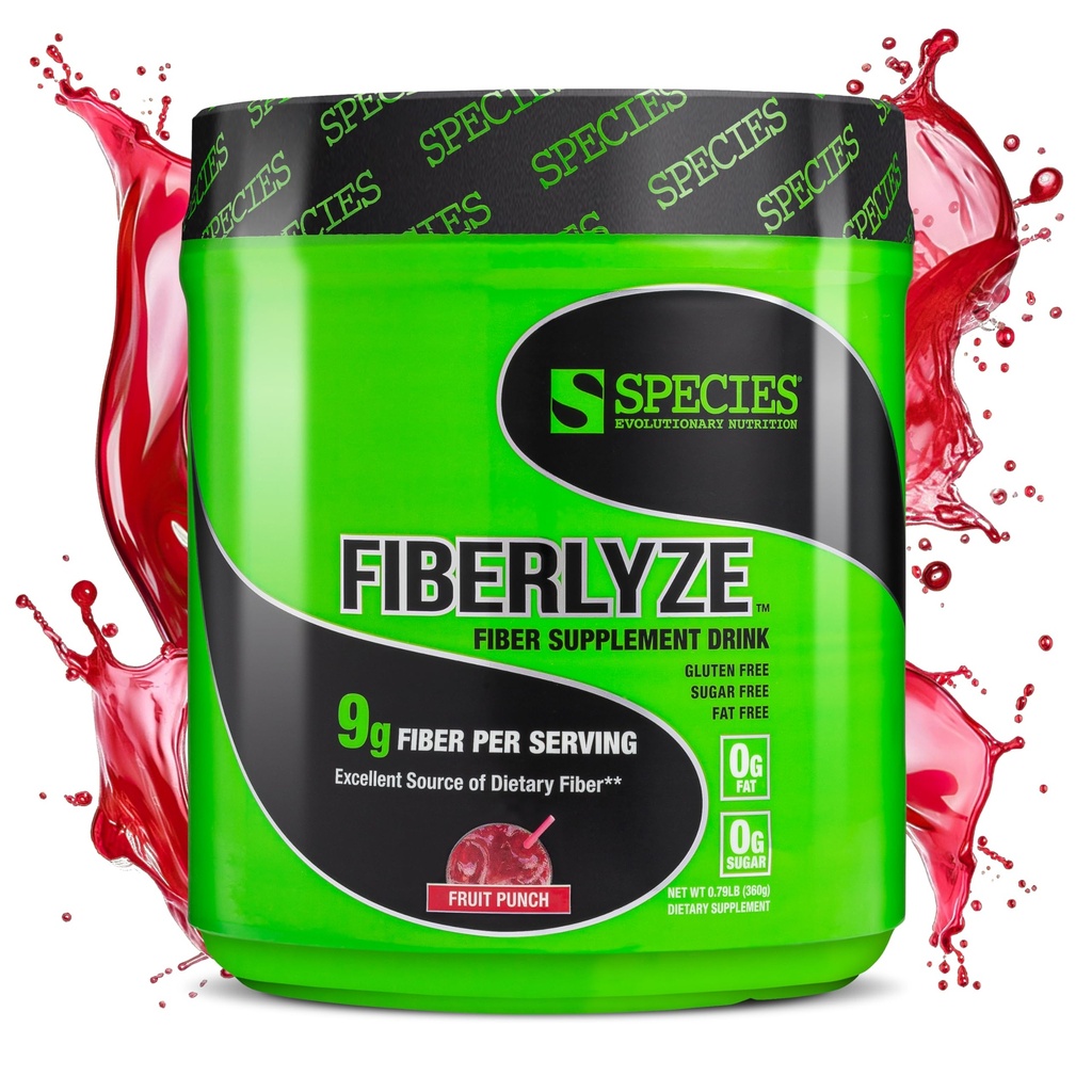 Specie Nutritie Fiberlyze Supliment de fibre, Psyllium pe bază de solubile pulbere de fibre pentru Colon sanatos, Functii digestive (Frut Punch, 30 Serviri)