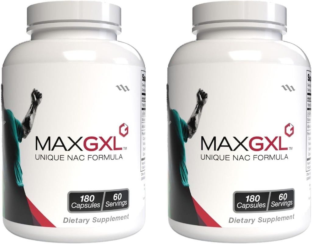 Max GXL, Formula unic NAC, 180 capsule vegetale, 30 serviri (Pachet de 2)